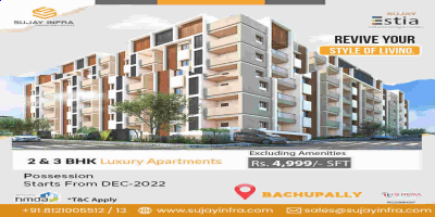 2 and 3bhk flats for sale in bachupally | Sujay infra